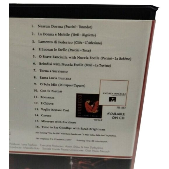 Andrea Bocelli A Night in Tuscany Operatic Tenor Vintage VHS 1997 Clamshell Case - Picture 4 of 4